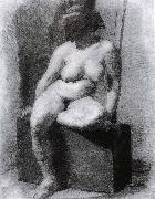 Thomas Eakins The Veiled Nude-s sitting Position USA oil painting artist